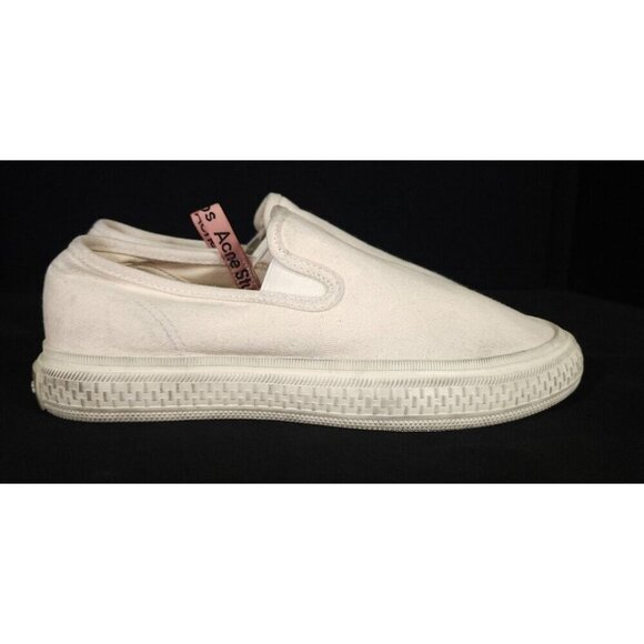 Acne Studios Distressed Ballow Tumbled Slip On Sneaker 37 7 Womens Beige $280 - Picture 4 of 10